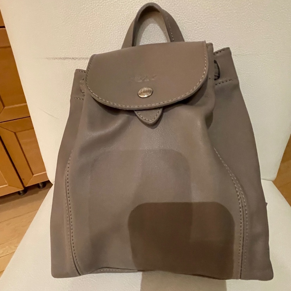 Longchamp leather Le Pliage backpack sac a dos leather XS